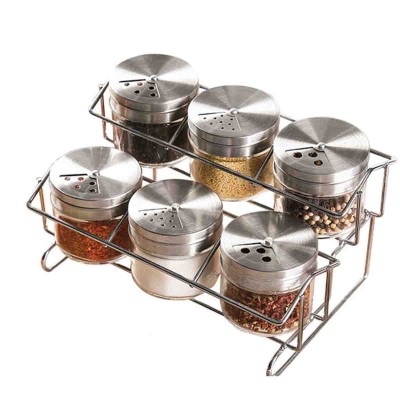 A La Cuisine - Set Of 6 Spice Jars With Rack 100ml
