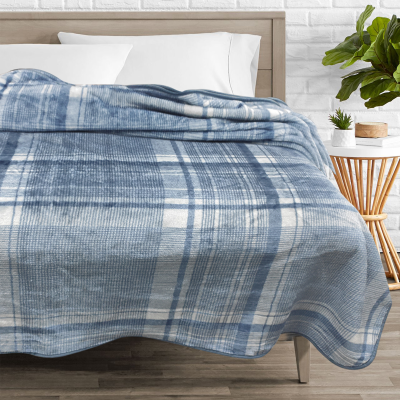 Alec Slate- Plaid Mink Blanket 78x94