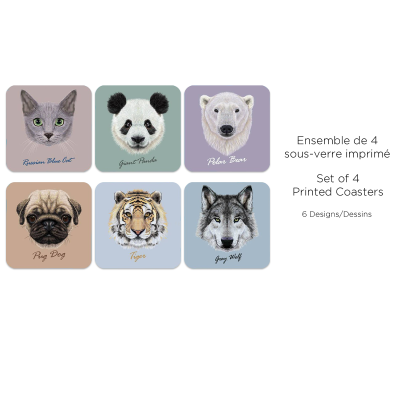 Lauren Taylor - Ensemble de sous-verres animaux 4pcs