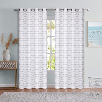 Rideaux a oeillets en jacquard ANNABELLE 52x84 Bande blanche