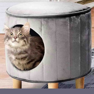 Atelier Du Nord- Pet Condo Stool With Wooden Legs
