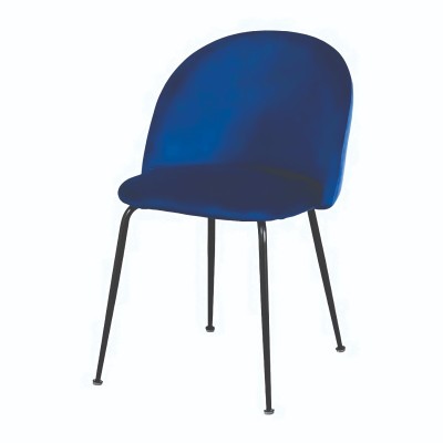Atelier Du Nord - Dining Chair Velvet With Black Metal Leg