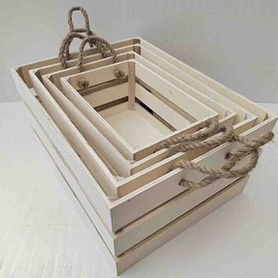 Atelier Du Nord - Caisse de rangement en bois-gris lavé 40x30x20cm