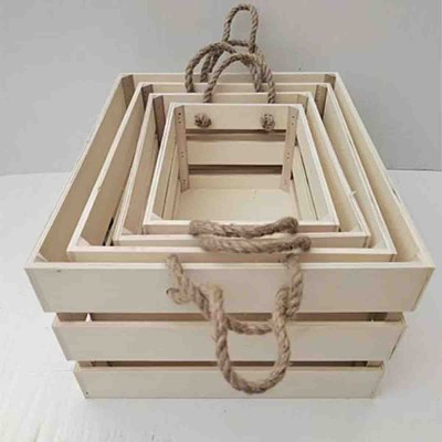  ATELIER DU NORD -Caisse de rangement en bois-gris lavé 30x20x16cm