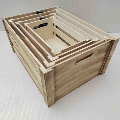 Atelier Du Nord - Caisse de rangement en bois Light Burn 29X18X14 cm