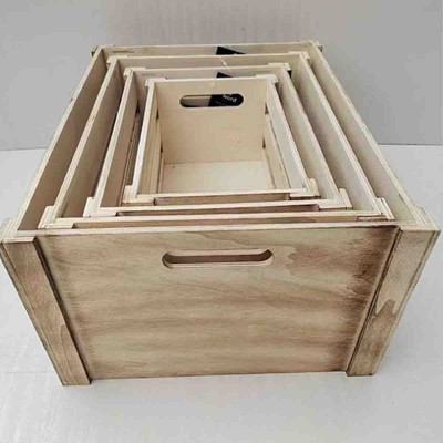 Atelier Du Nord - Caisse de rangement en bois Light Burn 34x23x16cm