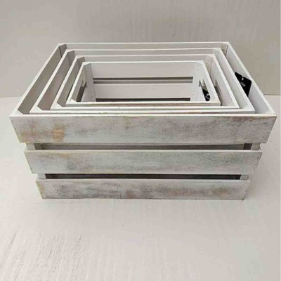 Atelier Du Nord - Caisse de rangement en bois blanc 40X30X20cm
