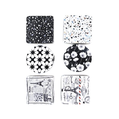 Sous-verres en MDF St/4 *6 motifs (Paris Terrazzo Floral)