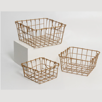 Gold Iron Wire Basket