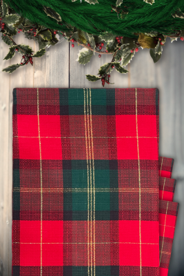 Tablecloth Ct Lurex Plaid
