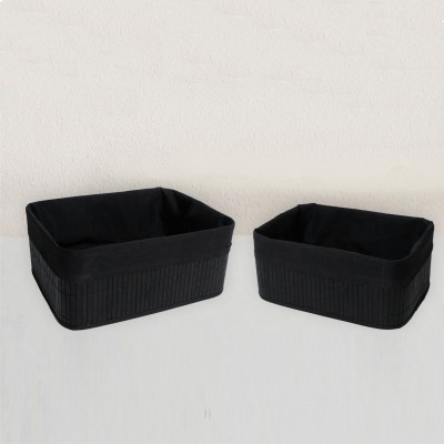 Storage Basket Black Bamboo