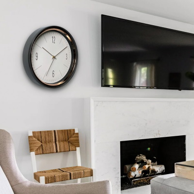 Horloge Or Noir & Rose 13po