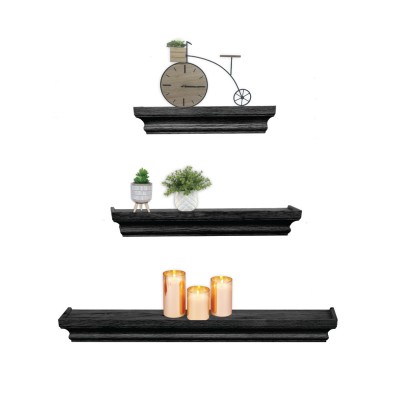 3pc Shelf Set Black Vintage