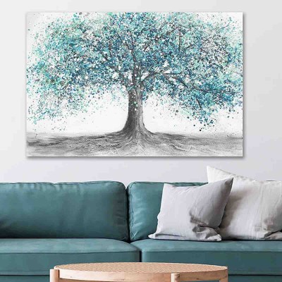 Toile Arbre Bleu
