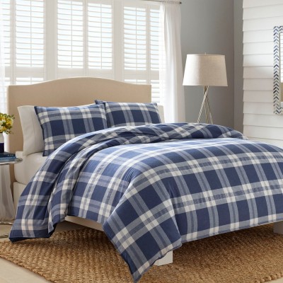 GLEN | Cotton Flannel Comforter Set | Blue