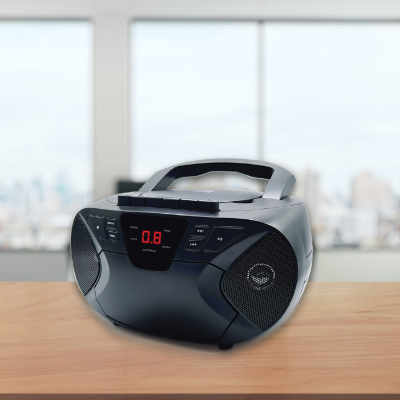 Portable CD Audio Player and AM/FM Radio Cassette Bluetooth Boombox