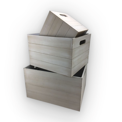 Wood & White Wash Crate