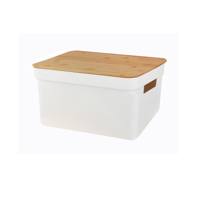 Small Storage Box with Bamboo Lid | 10 x 7 x 5"