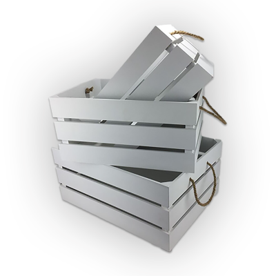 White Crate with Handle
