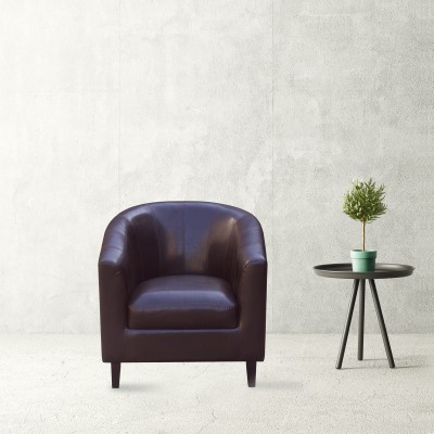 Brown PU Accent Tub Chair