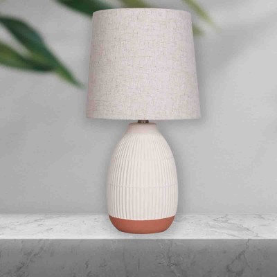 Lampe de table en céramique crème/brun glacé
