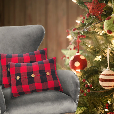 Cushion Lumbar 13x19 Red Buffalo Plaid