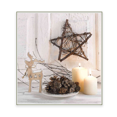 Xmas Canvas 45x45 Candle Led