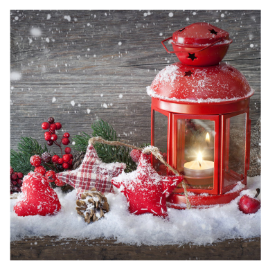 Xmas Canvas 40x60 Candle & Lantern LED