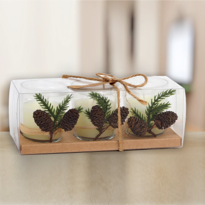 Candle Set 3pc - Cone And Pine 5.5*6.7
