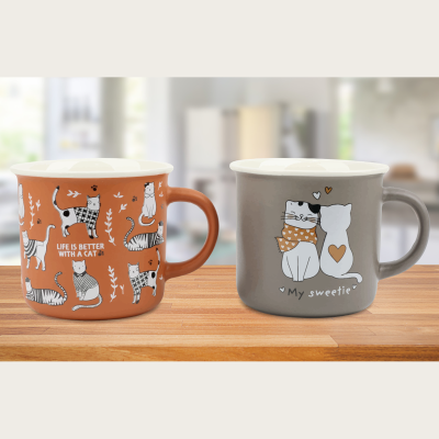 LAUREN TAYLOR - New Bone China-Cats Printed Mug