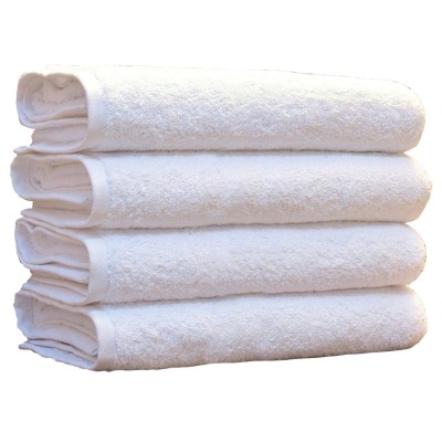 Grande serviette de bain en coton - Blanc
