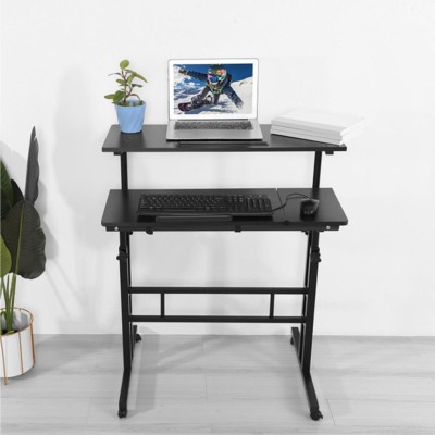 Bureau d'ordinateur noir réglable