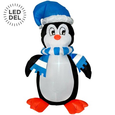 Pingouin Debout Gonflable de 4 ', 3 Led