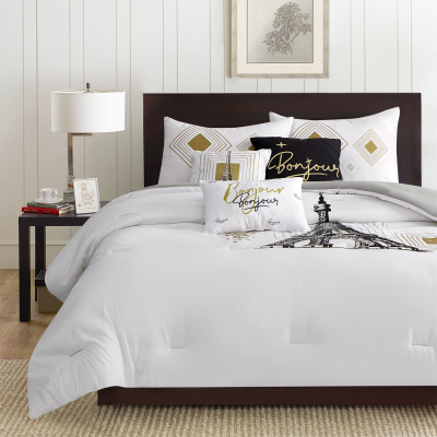 Chloe Paris- Comforter White/black/gold