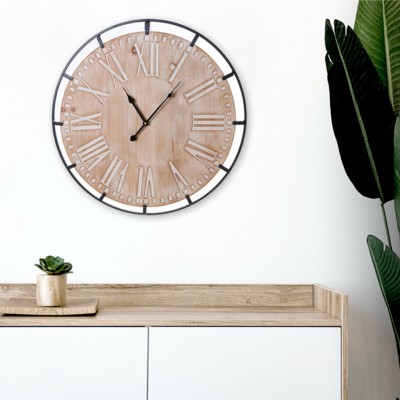 Wall Clock Wood 60cm