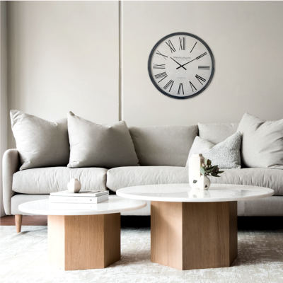 Horloge murale surdimensionnée à chiffres romains | 30'' blanc