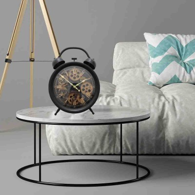 Horloge de table F22 laiton antique/noir