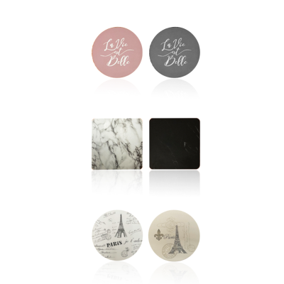 Sous-verres St/4 Mdf *6 motifs (Paris Lvb & Marbre)