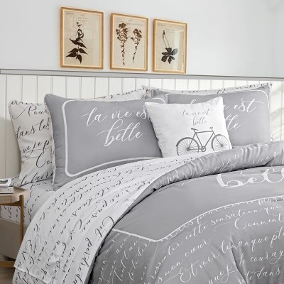 La Vie Est Belle - Black/white Comforter Set