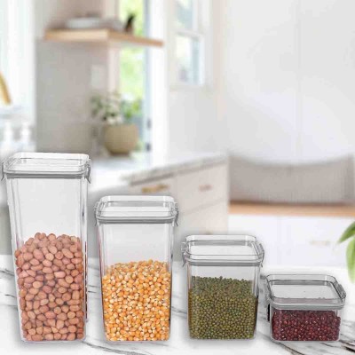  4pcs  Ensemble de récipients en plastique hermétiques avec couvercle