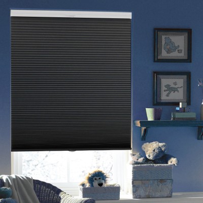 Cordless Blackout Pleated Cellular Blinds | Black