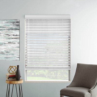 Horizontal Faux Wood Cordless PVC Blinds | White