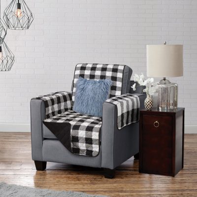 Hudson - Protège-fauteuil matelassé réversible - Noir