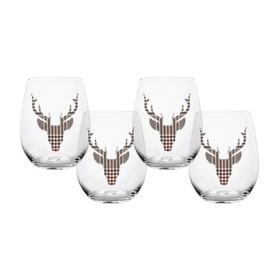 Set of 4 Wine Cabin Stemless