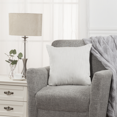 Roman - Cushion 18x18 Ecru Strie Jacquard