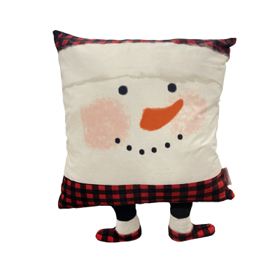 Coussin carré Frosty With dangling Feet Red Plaid 18x18