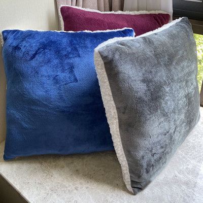 Drake | Coussin en velours inversé sherpa | Couleurs assorties