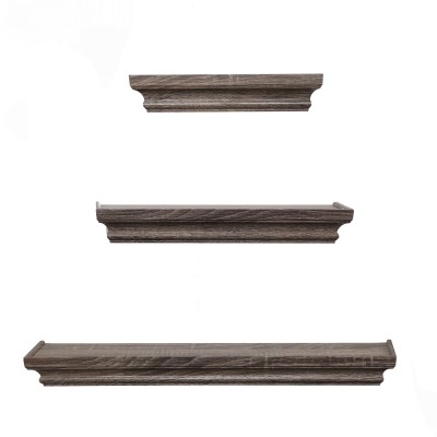 3pc Shelf Set Dark.lt Wood Vintage