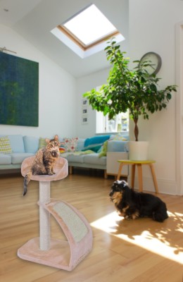Cat Tree With 1.5cm Chipboard 5.4cm Dia/400g Plush 3mm Rope
