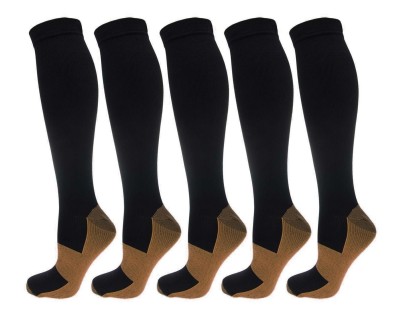  Chaussettes de compression infusées au cuivre XFIT (lot de 5 paires)
